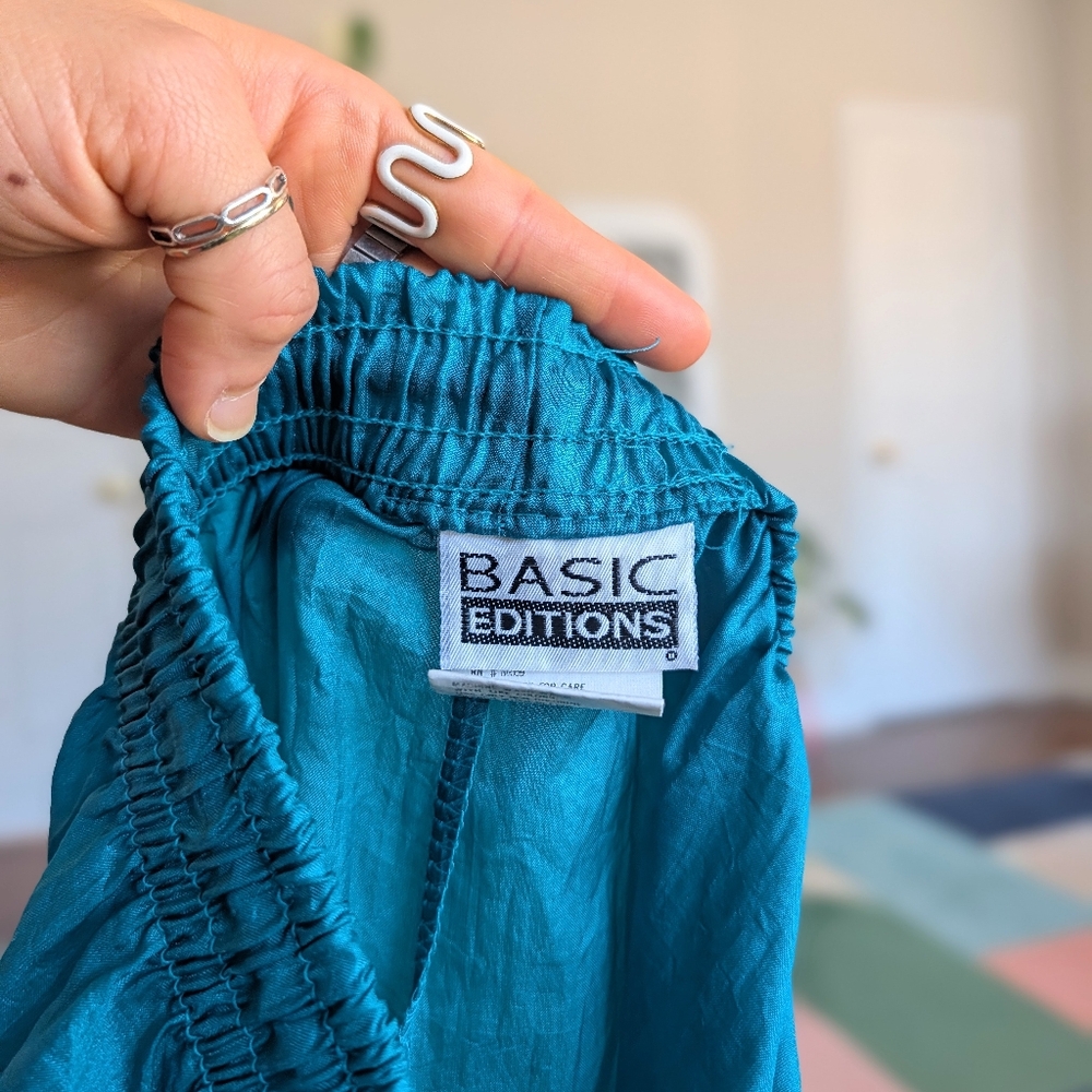Basic Editions Teal Windbreaker Pants - image 6